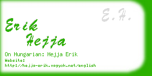 erik hejja business card